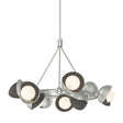 Hubbardton Forge 2023 Sterling Natural Iron Opal Glass (GG) Multi Brooklyn 9-Light Double Shade Ring Pendant