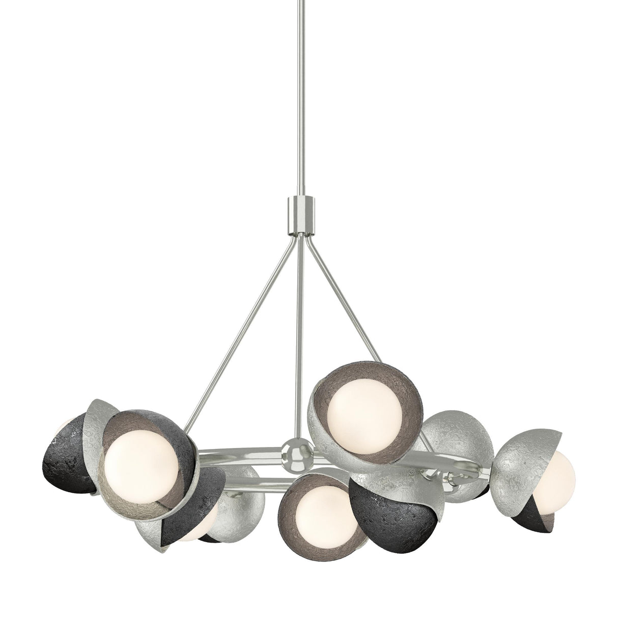 Hubbardton Forge 2023 Sterling Ink Opal Glass (GG) Multi Brooklyn 9-Light Double Shade Ring Pendant
