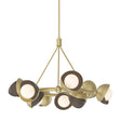 Hubbardton Forge 2023 Modern Brass Bronze Opal Glass (GG) Multi Brooklyn 9-Light Double Shade Ring Pendant