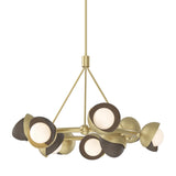 Hubbardton Forge 2023 Modern Brass Bronze Opal Glass (GG) Multi Brooklyn 9-Light Double Shade Ring Pendant