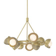 Hubbardton Forge 2023 Modern Brass Soft Gold Opal Glass (GG) Multi Brooklyn 9-Light Double Shade Ring Pendant