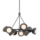 Hubbardton Forge 2023 Ink Bronze Opal Glass (GG) Multi Brooklyn 9-Light Double Shade Ring Pendant