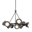 Hubbardton Forge 2023 Ink Dark Smoke Opal Glass (GG) Multi Brooklyn 9-Light Double Shade Ring Pendant
