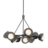 Hubbardton Forge 2023 Ink Dark Smoke Opal Glass (GG) Multi Brooklyn 9-Light Double Shade Ring Pendant