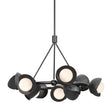 Hubbardton Forge 2023 Ink Black Opal Glass (GG) Multi Brooklyn 9-Light Double Shade Ring Pendant