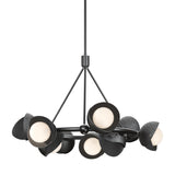 Hubbardton Forge 2023 Ink Black Opal Glass (GG) Multi Brooklyn 9-Light Double Shade Ring Pendant
