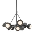 Hubbardton Forge 2023 Ink Natural Iron Opal Glass (GG) Multi Brooklyn 9-Light Double Shade Ring Pendant