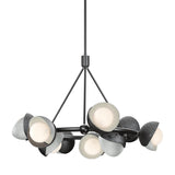 Hubbardton Forge 2023 Ink Vintage Platinum Opal Glass (GG) Multi Brooklyn 9-Light Double Shade Ring Pendant