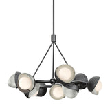 Hubbardton Forge 2023 Ink Sterling Opal Glass (GG) Multi Brooklyn 9-Light Double Shade Ring Pendant