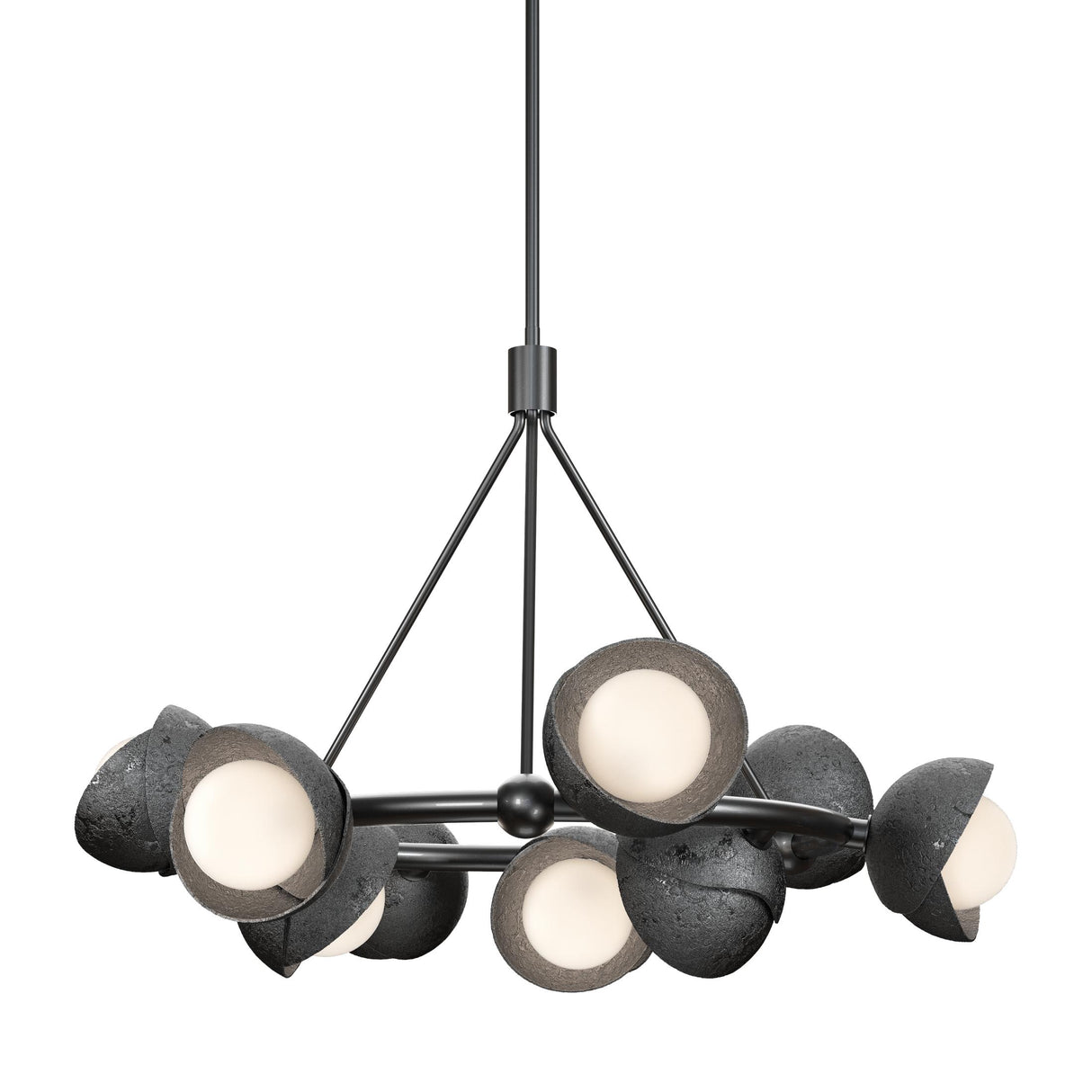 Hubbardton Forge 2023 Ink Ink Opal Glass (GG) Multi Brooklyn 9-Light Double Shade Ring Pendant