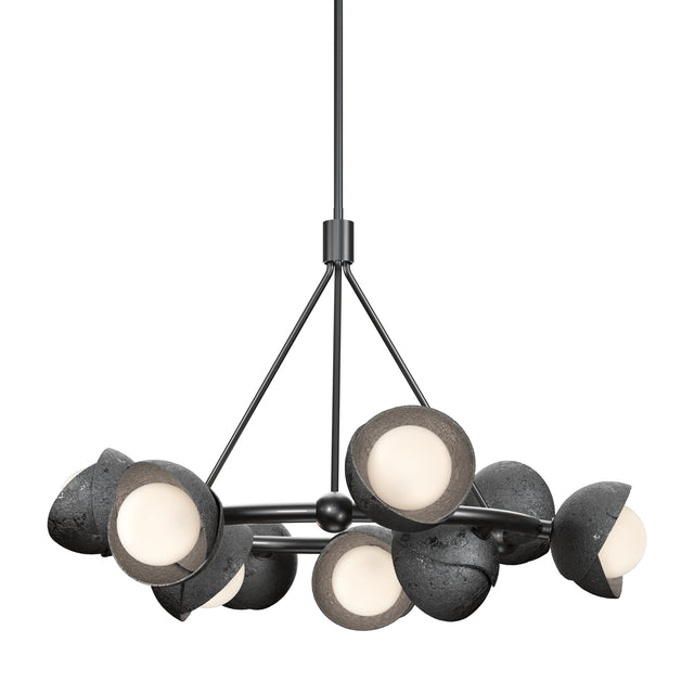 Hubbardton Forge 2023 Ink Ink Opal Glass (GG) Multi Brooklyn 9-Light Double Shade Ring Pendant