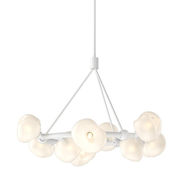 Hubbardton Forge 2023 White Frosted Glass (FD) Multi Ume 9-Light Ring Pendant