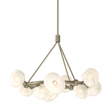 Hubbardton Forge 2023 Soft Gold Frosted Glass (FD) Multi Ume 9-Light Ring Pendant