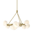 Hubbardton Forge 2023 Modern Brass Frosted Glass (FD) Multi Ume 9-Light Ring Pendant