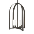 Hubbardton Forge 2023 Dark Smoke Frosted Glass (FD) Multi Triomphe 4-Light Pendant