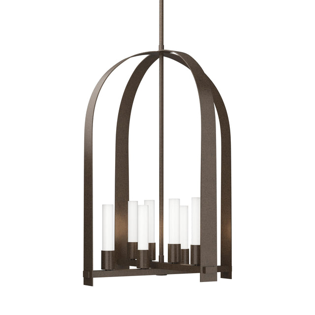 Hubbardton Forge 2023 Bronze Frosted Glass (FD) Multi Triomphe 8-Light Pendant