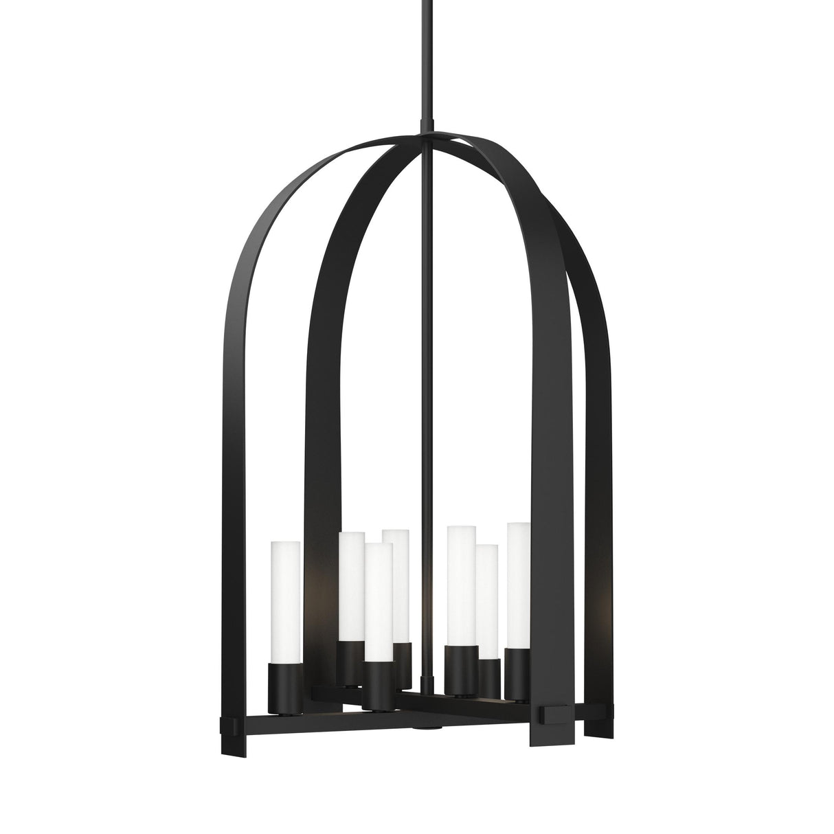 Hubbardton Forge 2023 Black Frosted Glass (FD) Multi Triomphe 8-Light Pendant