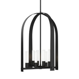 Hubbardton Forge 2023 Black Frosted Glass (FD) Multi Triomphe 8-Light Pendant
