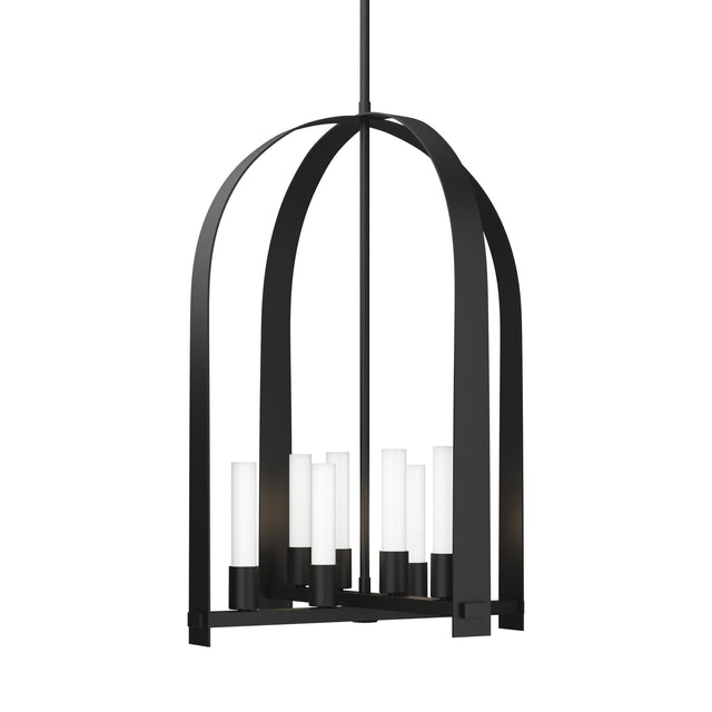 Hubbardton Forge 2023 Black Frosted Glass (FD) Multi Triomphe 8-Light Pendant