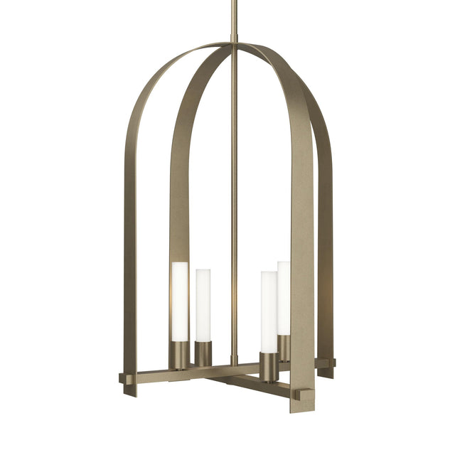 Hubbardton Forge 2023 Soft Gold Frosted Glass (FD) Multi Triomphe 4-Light Pendant