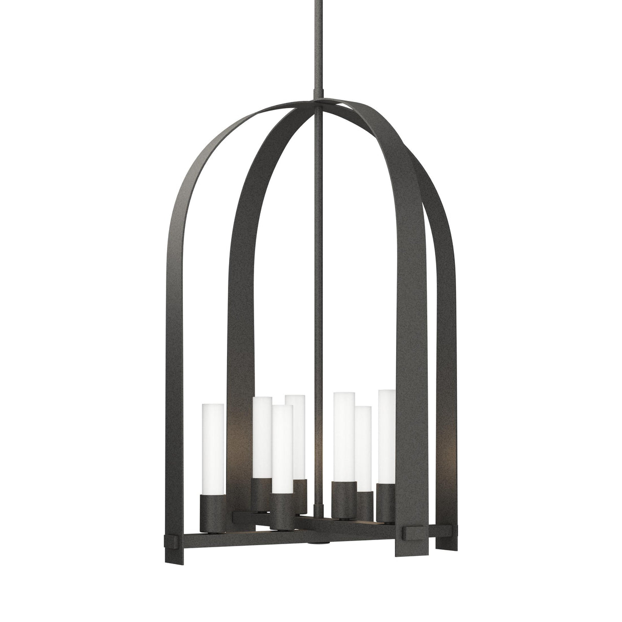 Hubbardton Forge 2023 Natural Iron Frosted Glass (FD) Multi Triomphe 8-Light Pendant