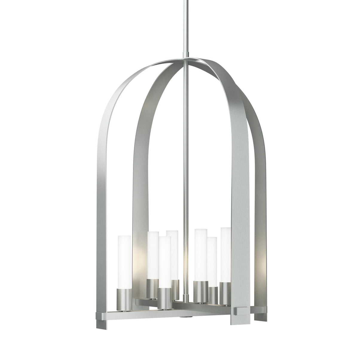 Hubbardton Forge 2023 Vintage Platinum Frosted Glass (FD) Multi Triomphe 8-Light Pendant