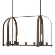 Hubbardton Forge 2023 Bronze Frosted Glass (FD) Multi Triomphe 9-Light Linear Pendant