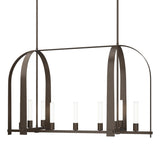 Hubbardton Forge 2023 Bronze Frosted Glass (FD) Multi Triomphe 9-Light Linear Pendant