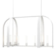 Hubbardton Forge 2023 White Frosted Glass (FD) Multi Triomphe 9-Light Linear Pendant