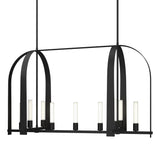 Hubbardton Forge 2023 Black Frosted Glass (FD) Multi Triomphe 9-Light Linear Pendant