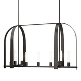 Hubbardton Forge 2023 Oil Rubbed Bronze Frosted Glass (FD) Multi Triomphe 9-Light Linear Pendant