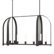 Hubbardton Forge 2023 Natural Iron Frosted Glass (FD) Multi Triomphe 9-Light Linear Pendant