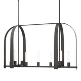 Hubbardton Forge 2023 Natural Iron Frosted Glass (FD) Multi Triomphe 9-Light Linear Pendant