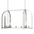 Hubbardton Forge 2023 Vintage Platinum Frosted Glass (FD) Multi Triomphe 9-Light Linear Pendant