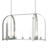 Hubbardton Forge 2023 Vintage Platinum Frosted Glass (FD) Multi Triomphe 9-Light Linear Pendant