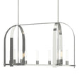 Hubbardton Forge 2023 Sterling Frosted Glass (FD) Multi Triomphe 9-Light Linear Pendant