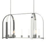 Hubbardton Forge 2023 Sterling Frosted Glass (FD) Multi Triomphe 9-Light Linear Pendant