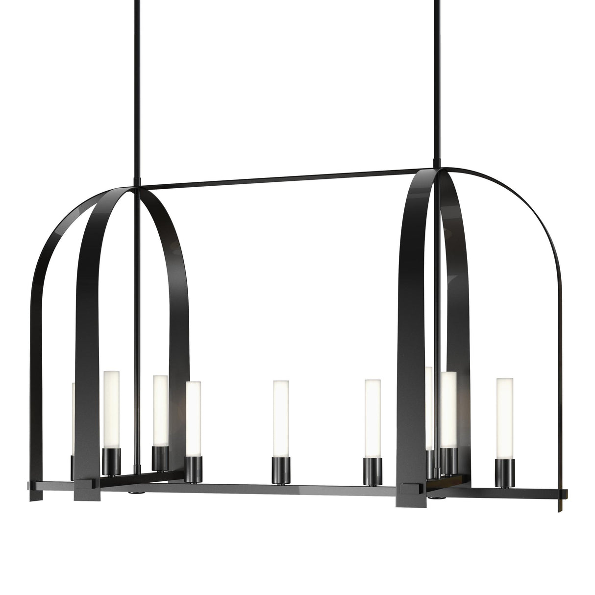 Hubbardton Forge 2023 Ink Frosted Glass (FD) Multi Triomphe 9-Light Linear Pendant