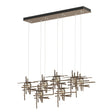 Hubbardton Forge 2022 Bronze Seeded Clear Glass (II) Standard Tura 7-Light Seeded Glass Pendant