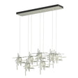 Hubbardton Forge 2022 Vintage Platinum Seeded Clear Glass (II) Standard Tura 7-Light Seeded Glass Pendant