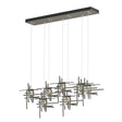 Hubbardton Forge 2022 Natural Iron Seeded Clear Glass (II) Standard Tura 7-Light Seeded Glass Pendant