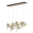 Hubbardton Forge 2022 Soft Gold Seeded Clear Glass (II) Standard Tura 7-Light Seeded Glass Pendant