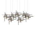 Hubbardton Forge 2022 Bronze Cast Glass (YC) Long Tura 7-Light Frosted Glass Pendant
