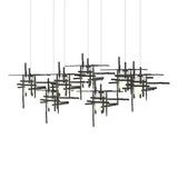 Hubbardton Forge 2022 Black Cast Glass (YC) Long Tura 7-Light Frosted Glass Pendant