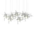 Hubbardton Forge 2022 Vintage Platinum Cast Glass (YC) Long Tura 7-Light Frosted Glass Pendant