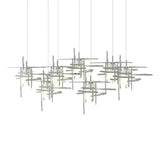 Hubbardton Forge 2022 Vintage Platinum Cast Glass (YC) Long Tura 7-Light Frosted Glass Pendant
