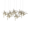 Hubbardton Forge 2022 Soft Gold Cast Glass (YC) Long Tura 7-Light Frosted Glass Pendant