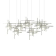 Hubbardton Forge 2022 Sterling Cast Glass (YC) Long Tura 7-Light Frosted Glass Pendant