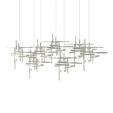 Hubbardton Forge 2022 Sterling Cast Glass (YC) Long Tura 7-Light Frosted Glass Pendant