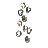 Hubbardton Forge 2023 Dark Smoke Opal Glass (GG) Long Riza 9-Light Pendant